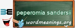 WordMeaning blackboard for peperomia sandersii
